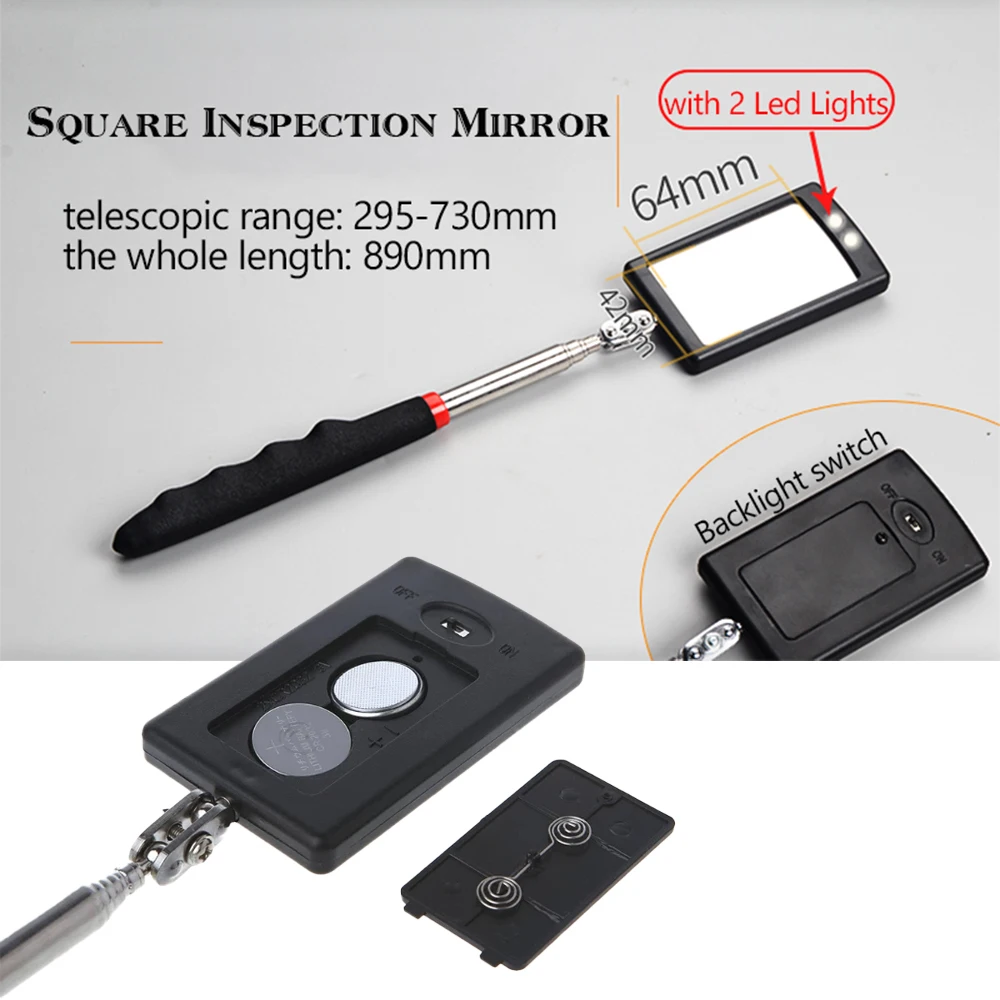 Портативное зеркало для осмотра автомобиля регулируемая телескопическая гибкая