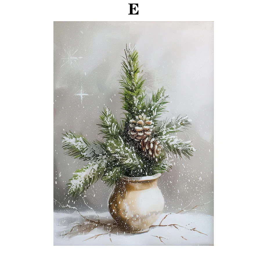 

Рождественская елка, олень, Рождественское украшение, печатные подарки, настенное искусство, холст, картина, скандинавский постер, Декор для дома, гостиной