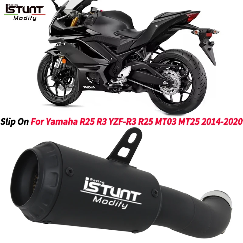 

Slip On for Yamaha Yzf-R3 R3 R25 R30 2014 To 2019 Motorcycle Exhaust Muffler Middle Link Pipe Escape Moto for Mt-03 Mt03 R3 R25