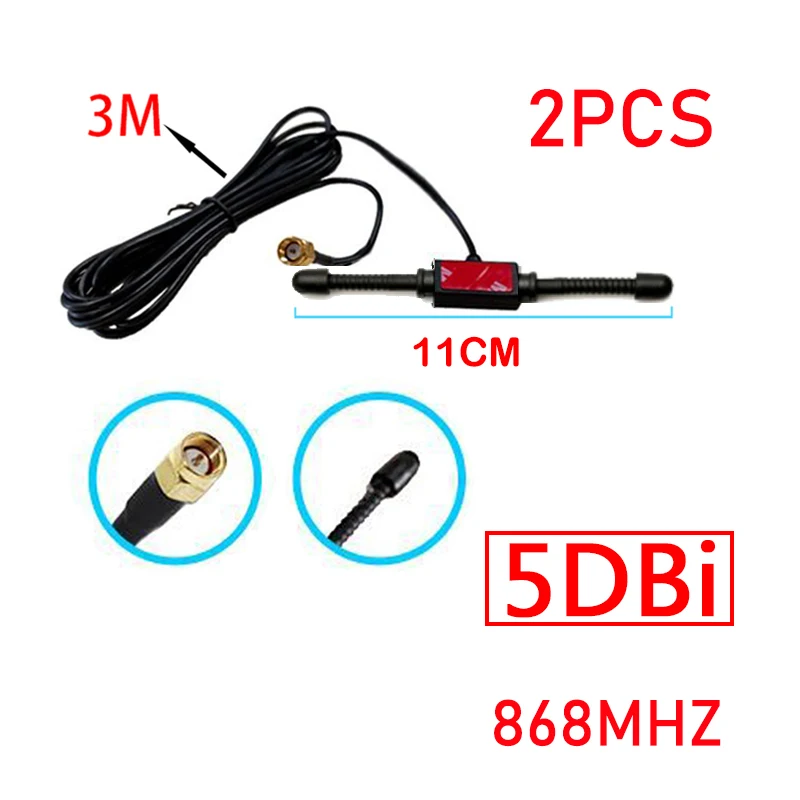 2pcs Eoth GSM antenna 868mhz 915mhza SMA Male connector 5dbi 868 mhz 915 IOT antena strip patch antenne Aerial 3 meters Cable