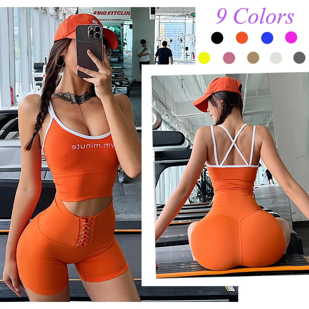 

Новый женский спортивный костюм облегающие шорты с высокой талией для подтяжки ягодиц быстросохнущая антиусадочная одежда для фитнеса бега ударопрочная одежда для йоги и тренировок