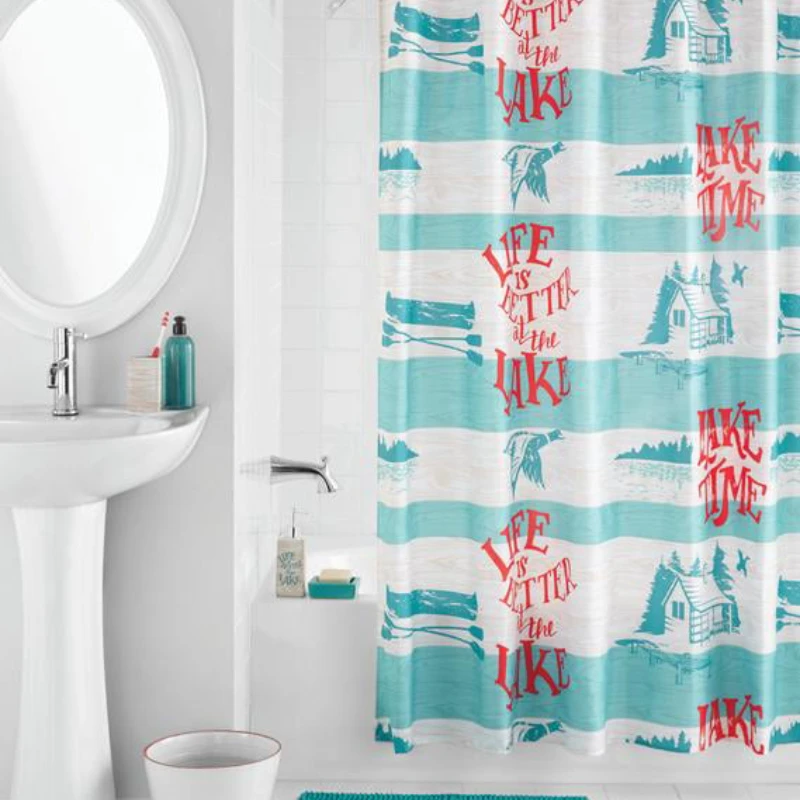 

17-Piece Lake Time Bath Accessories Set, Polyester, Ceramic, Metal Blue