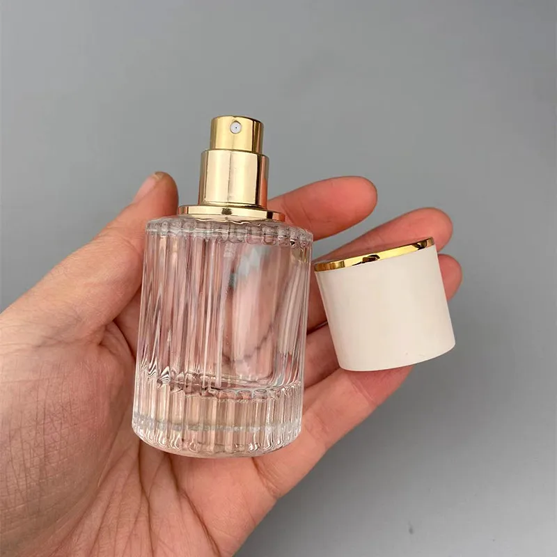 30ML 50ML Luxury Perfume Glass Spray Bottle Portable Clear Cosmetics Alcohol Atomizer High Capacity Empty Bottles Refillable