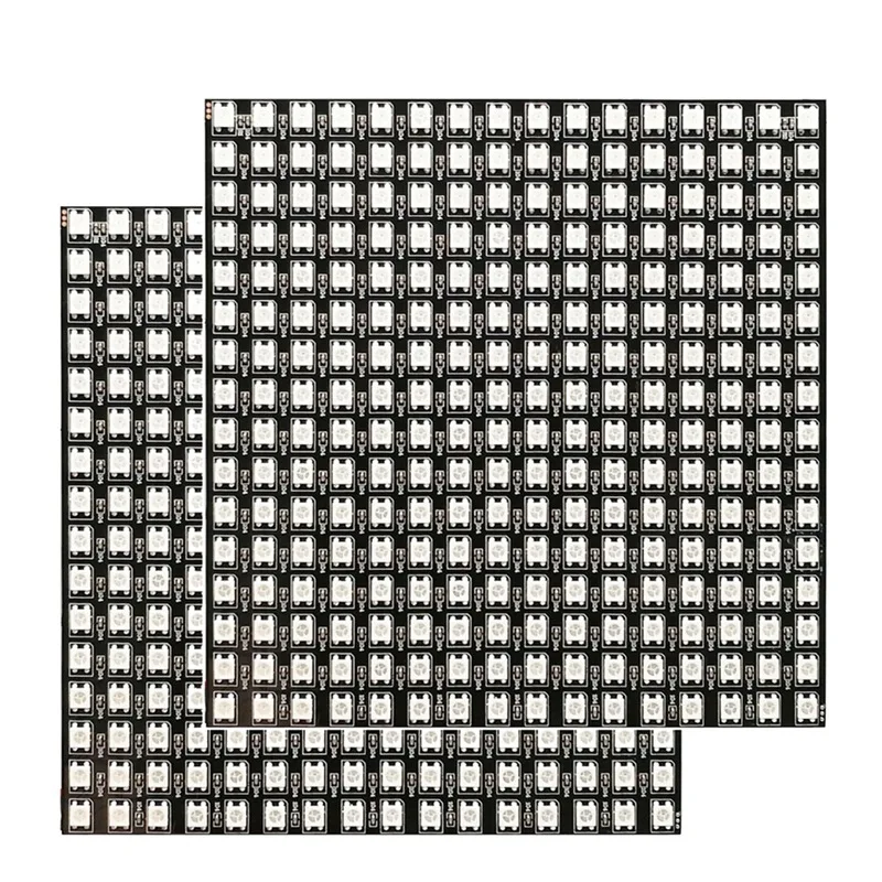 

BEAU-2PCS WS2812B Pixel Panel Flexible Matrix Screen WS2812 IC RGB 5050SMD LED Module Individually Addressable DC5V