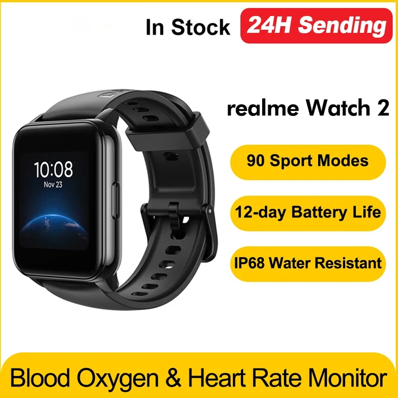 

Спортивные Смарт-часы Realme Watch 2 с сенсорным экраном, водонепроницаемые Смарт-часы с Bluetooth, умный браслет для мужчин и женщин, пульсометр, Шаго...
