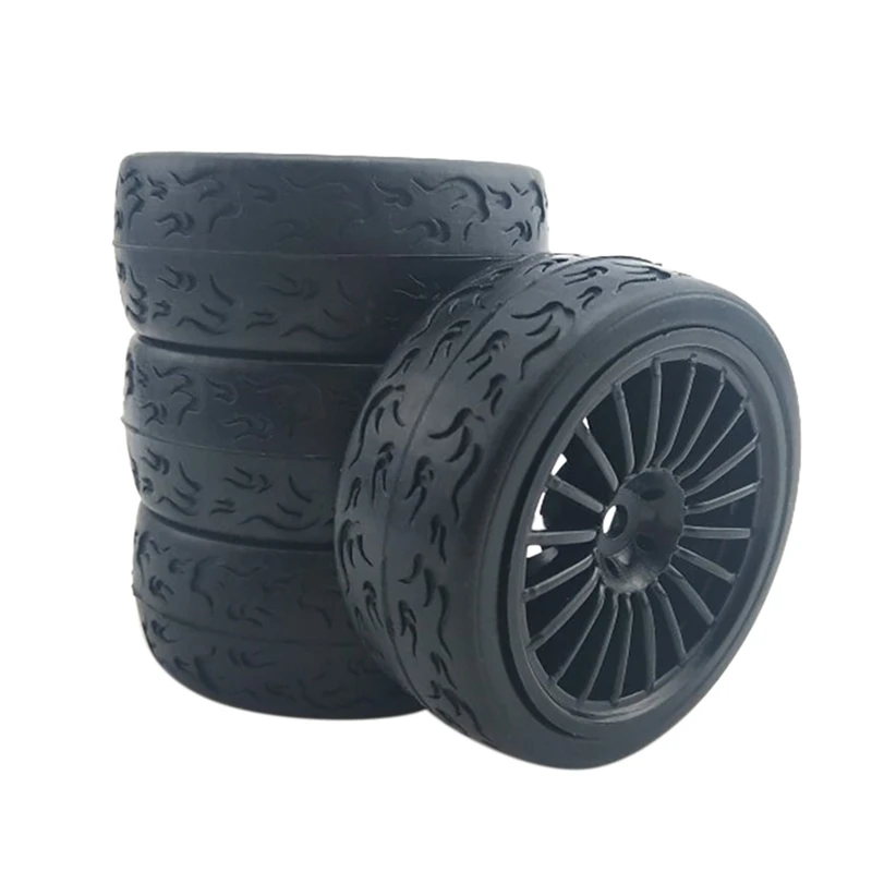 

4Pcs RC 1/10 Car Tires Wheel Hub Rim Hex 12Mm For 1:10 HPI HSP RC On Road Rally Car Flat Run Drift Bigfoot Components