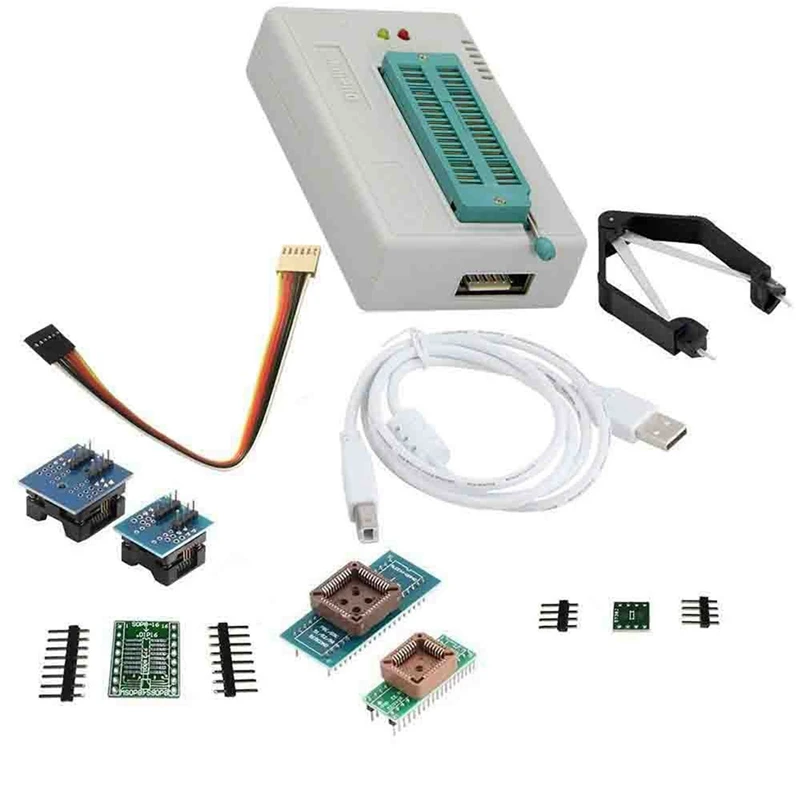 

TL866Ⅱ Plus Programmer USB EPROM Flash BIOS Programmable Logic Circuits 6 Adapters Socket Extractor For 15000 IC