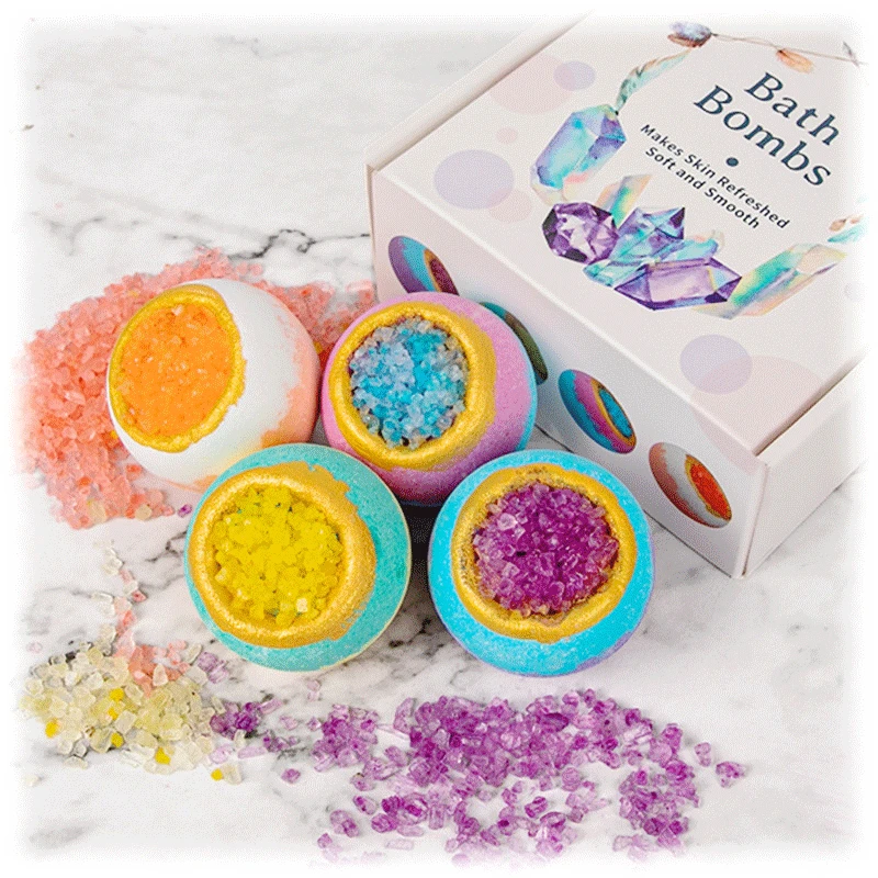 Botanical Essential Oil Sea Salt Blast Bath Ball Bomb Spa Bubble Balls Set |