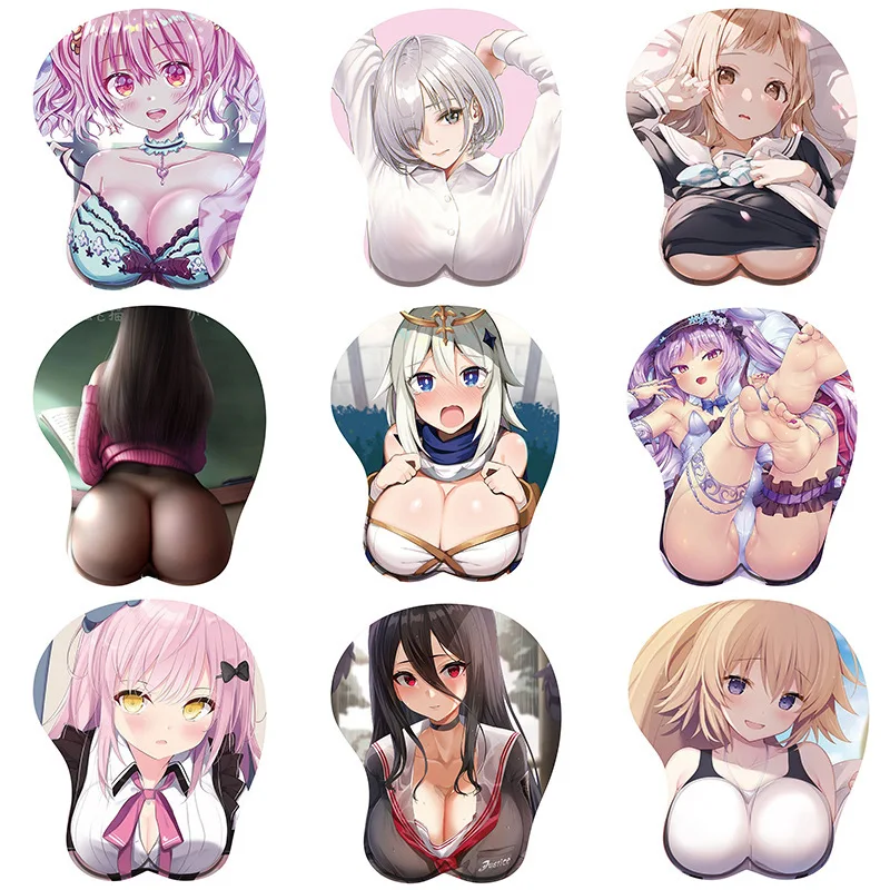 

Anime Sexy Girl 3D Mouse Pad Mouse Mat Wrist Rest Silicone Oppai Breast Laptops Computer Mousepad Work Office Gaming Desk Mat