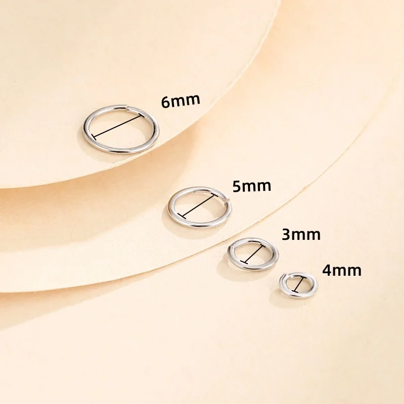 20pcs 925 Sterling Silver Open Jump Rings Direct 3/4/5/6mm Split Rings Connectors For DIY Bracelet Neckalce Jewelry Making
