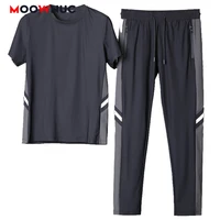 t shirts pants summer sportswear mens casual sets new 2022 jogger male fashion tracksuits quick drying hombre moownuc