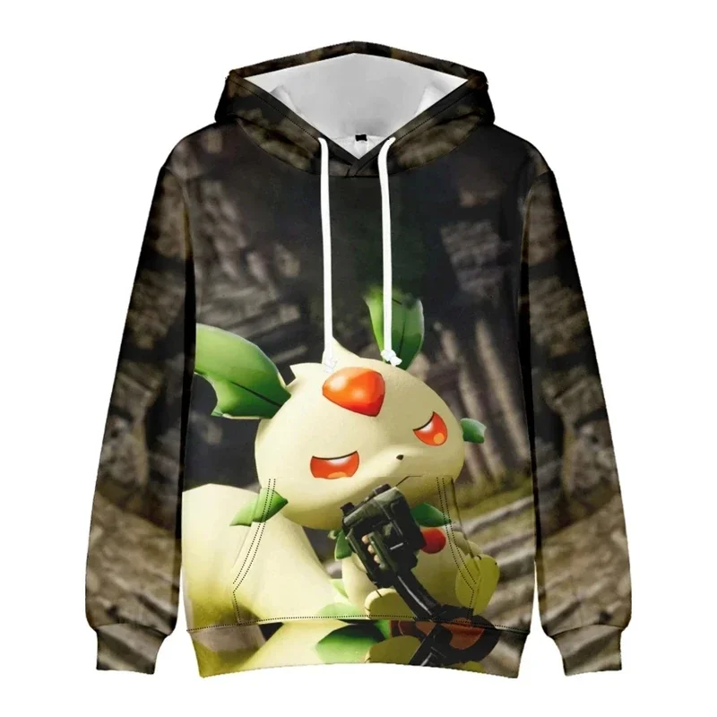 Новые толстовки с 3D принтом игры Palworld мужские в стиле Харадзюку модные капюшоном