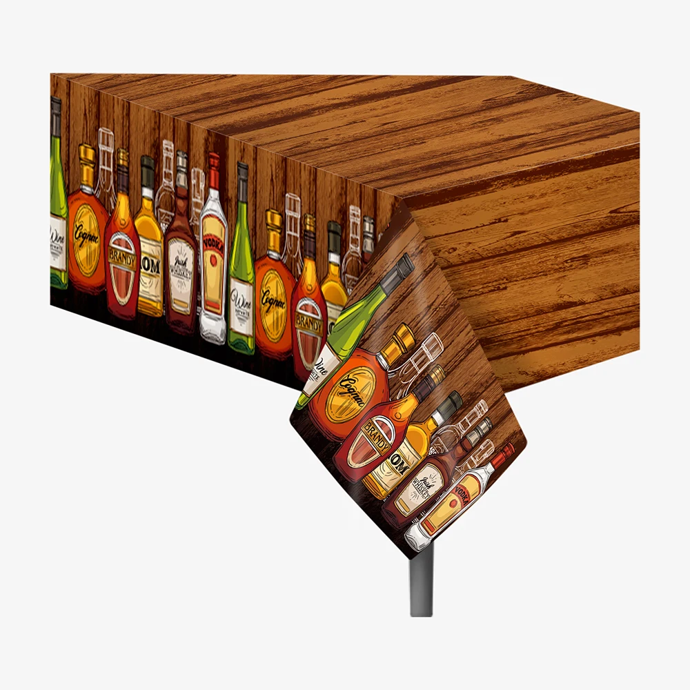

130*220cm PE Birthday Whiskey Wine Party Disposable Tableware Tablecovers DIY Backdrops Graduation Adults Party Decorations