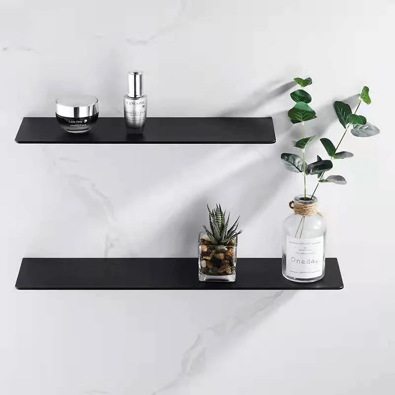

Bathroom Storage Rack 30-50cm Modern Matt Black White Bathroom Shelves Punch Free Kitchen Wall Shelf Simplicity Home Accessories