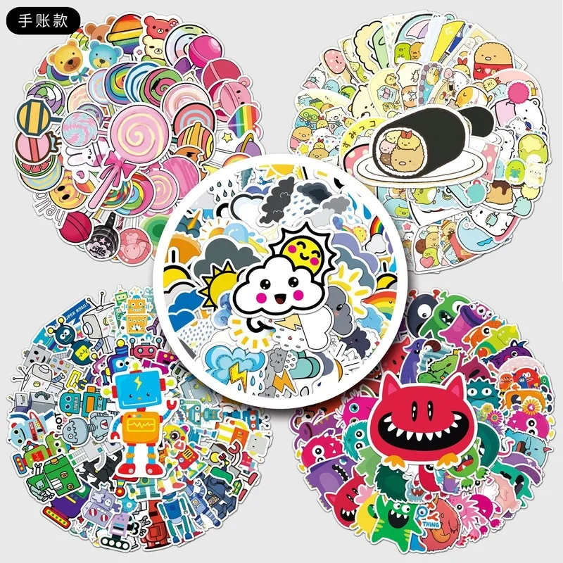 

50pcs Hand Account Monster Graffiti Stickers Cartoon Weather DIY Skateboard Water Cup Suitcase Waterproof Commemorative Stickers