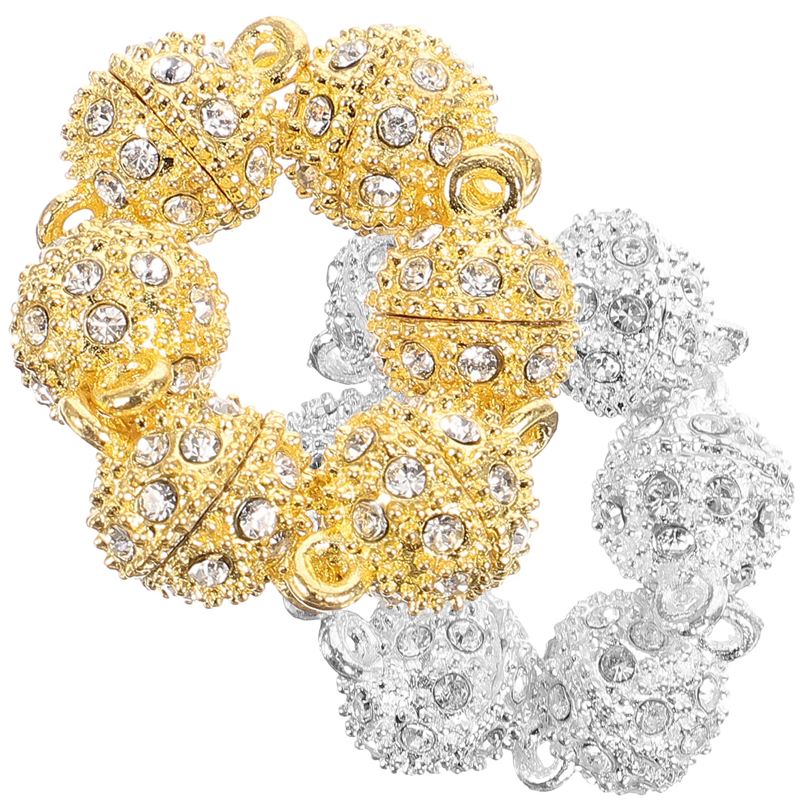 

12 Pcs Crystals Necklaces Clasp Necklaces Spherical Jewelry Magnetic Metal Clasps