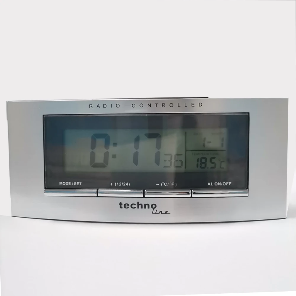 Светодиодный Радиоуправляемый будильник с ручной настройкой времени 12/24 часа