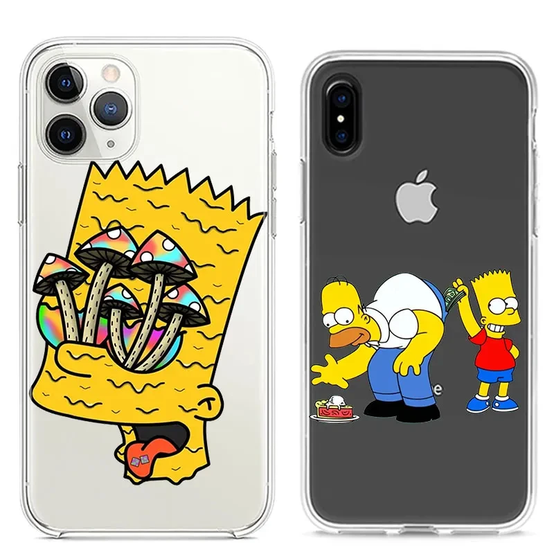 

Disney Cartoon The Simpsons Family for IPhone Case15 14 Pro Max 12 13Soft 11 XR Mini X SE2 6s 8 XS Tpu 7 Plus Transparent Cover