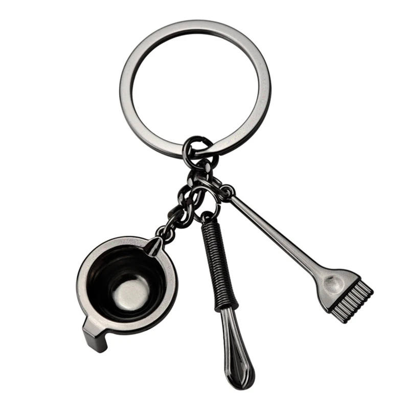 

Креативный брелок для выпечки шеф-повара мешалка для яиц жареная сковорода масляная Щетка Металлическая Подвеска для женщин мужчин сумочк...