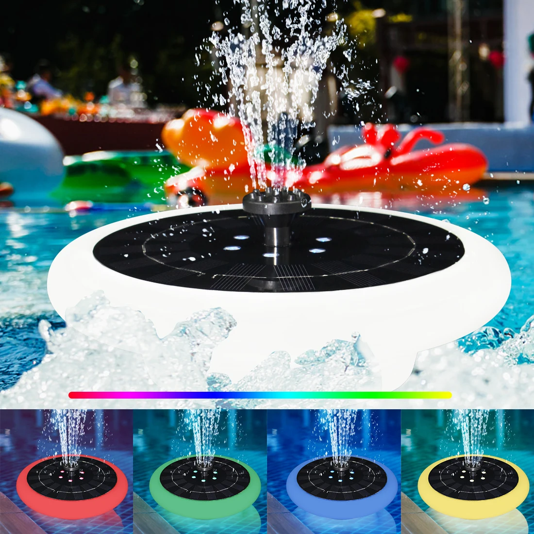 

Outdoor Solar Water Fountain for Garden Decoration fountain pump Pool Pond Solar Powered Bird Bath With light LED lamp