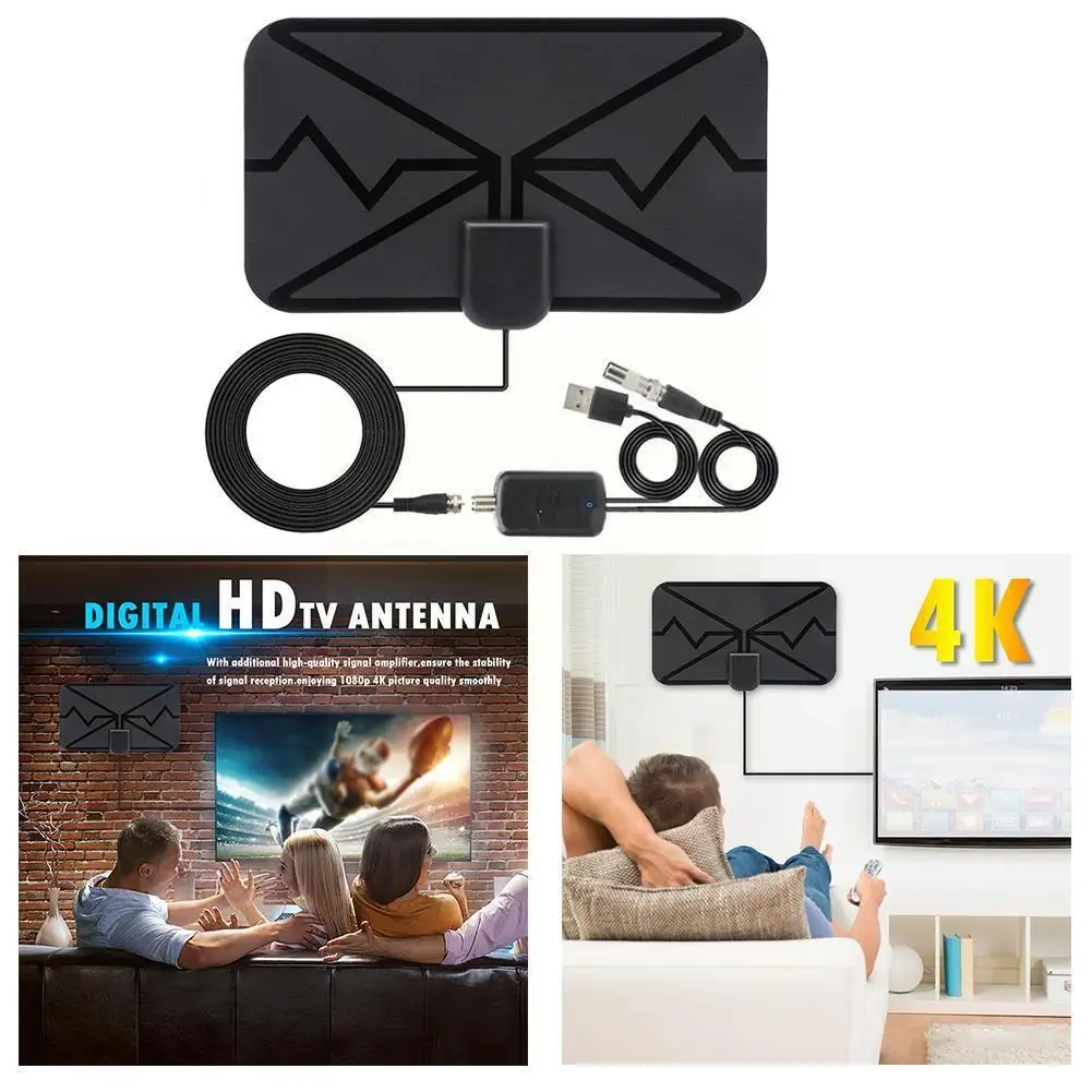 

New Digital Antenna Tv Indoor Amplifier Signal Booster 50dbi High Gain Hdtv Antenna Signal Receiver Aerial For 4k Uhd Tv F8z8