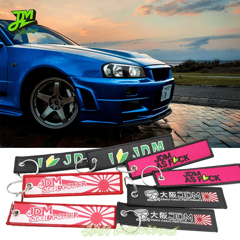 

JDM Racing Lanyard Car Keychain Embroidery Osaka JDM Nylon Woven Keyring Key Strap Modified Auto Motorcycle Key Tags Accessories