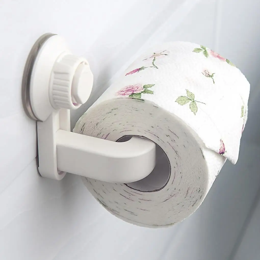 

No Drilling Toilet Suction Cup Roll Paper Holder Stand Plastic Kitchen Tissue Rack Reuse Hotel Storage Shelf Wall Mount Bathroom