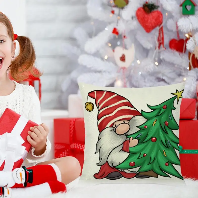 

Рождественские наволочки для подушек, зимние наволочки, мягкие и удобные льняные подушки, Мультяшные праздничные украшения, офисные и автомобильные аксессуары