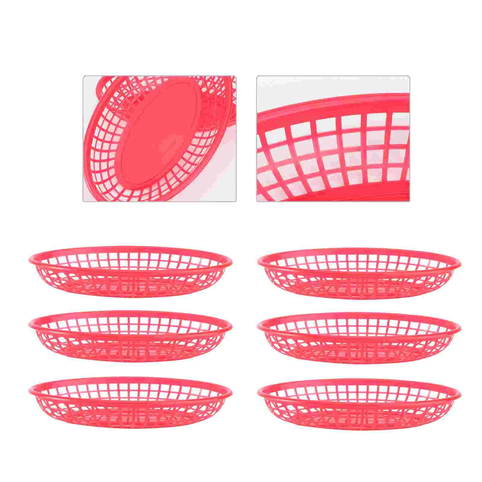 

32 Pcs Serving Tray Round Kitchen Supplies Red Basket Fruit Bowl Centerpiece Frying Basket Bread Basket Fruit Dish