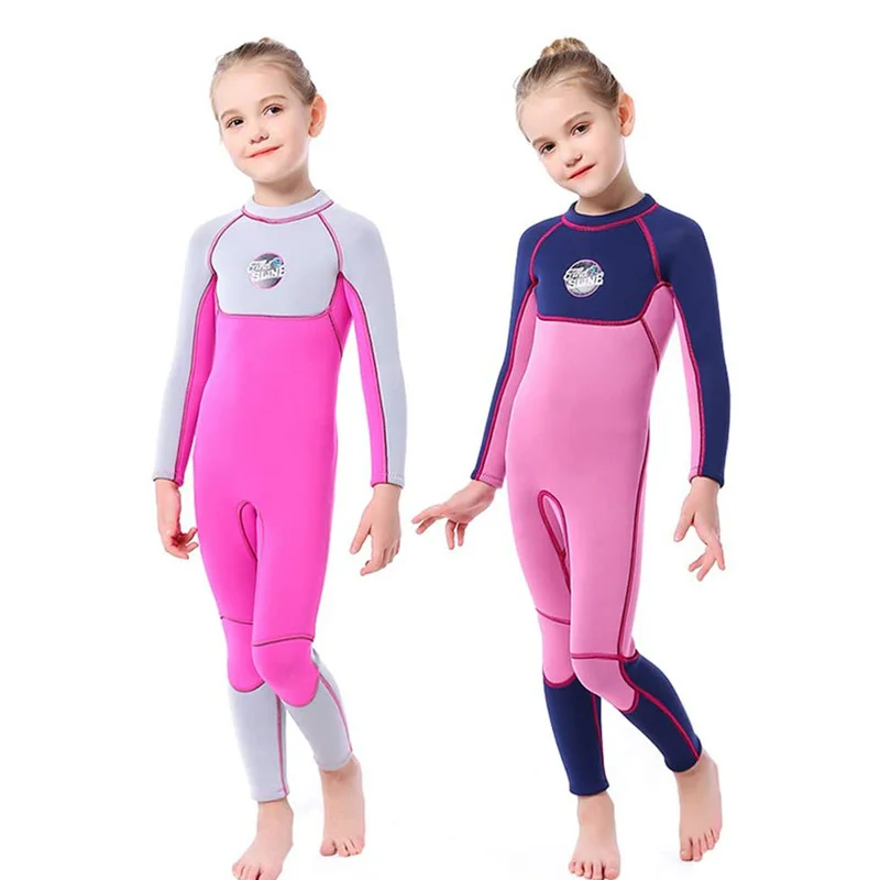 

Girls Surf 3mm Neoprene Wetsuit Kids Colorful Swimsuit Scuba Diving Suits for Underwater Freediving Swimwear Wetsuits