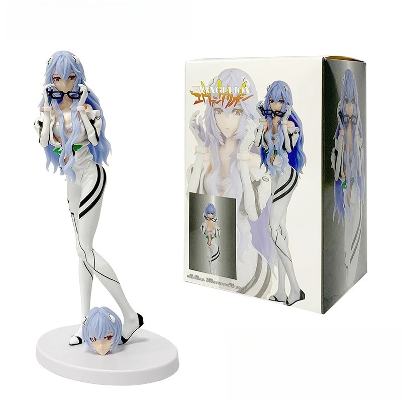 Аниме-фигурка Асука (Аянами) с длинными синими волосами, ручная работа, театральная версия, коллекционная модель, украшение для рабочего стола, подарок (art.: 3920db91aa442) - 3920db91aa442