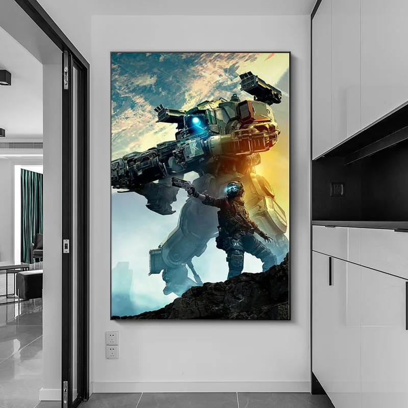 2 плаката Titanfall для видеоигр ПК PS4 эксклюзивная ролевая игра холщовая печать