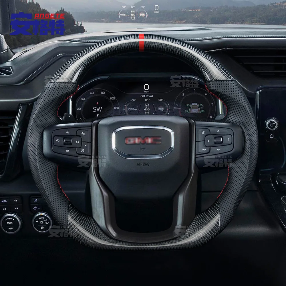 

Hand Sewn Leather For GMC Senna Carbon Fiber Steering Wheel