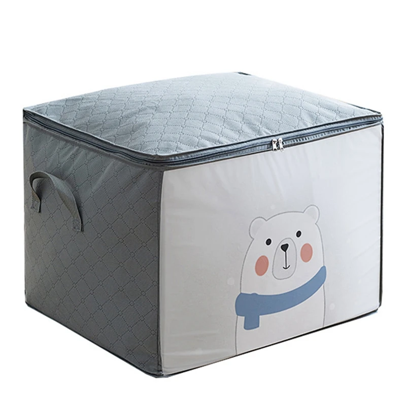 

Clothes Organizer Storage Bag Closet Cartoon Portable Box Folding Pillow Quilt Blanket Wardrobe Move Home Accessories