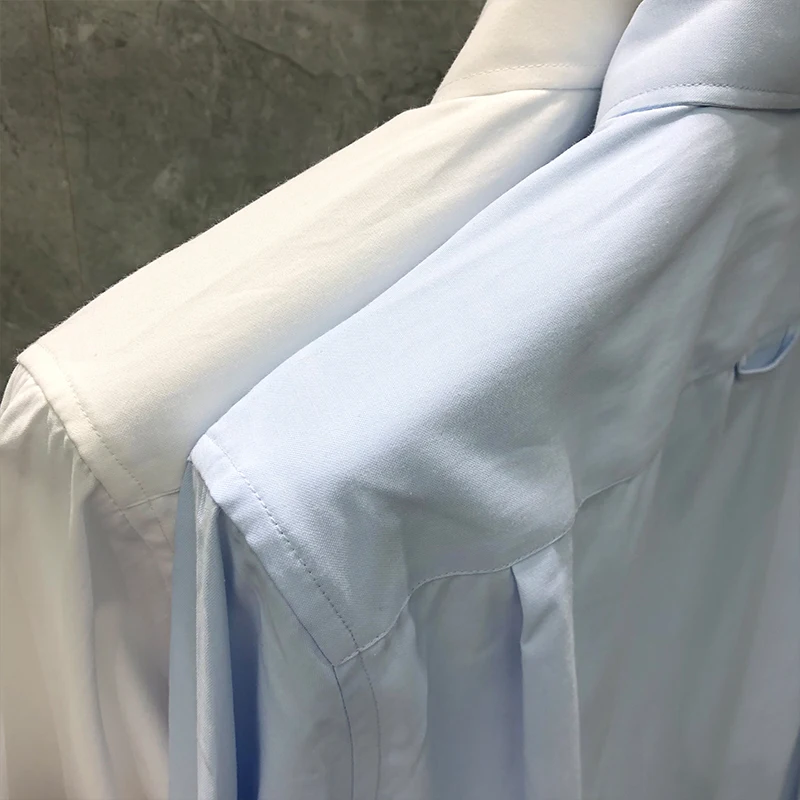 TB THOM Shirt INS Star Style 2022 New Autumn Stripe  Baggy Couple Cotton Top High Quality White Button Up Shirt Mujer Unisex