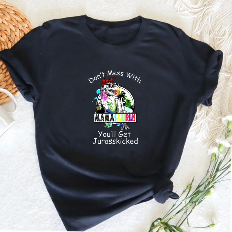 

Футболка женская хлопковая с коротким рукавом и принтом «мама»