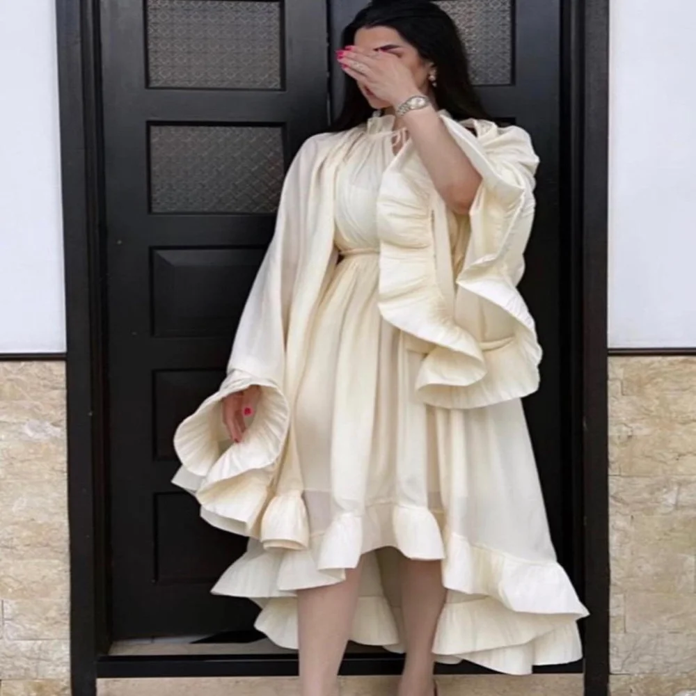 

FLORINE TULIRAIN Summer Elegant A-Line Evening Dress Tea-Length Pleat Fashion Formal Prom Gown New For Charming Women 2023