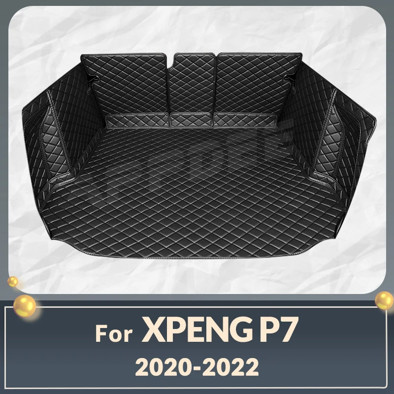 

Автомобильный коврик для багажника с полным покрытием для XPENG P7 2020-2022 21, кожаный чехол для багажника автомобиля, коврик, подкладка для груза, защитные аксессуары для интерьера