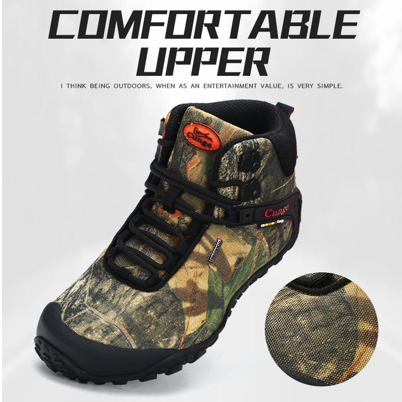 New Men Military Tactical Boots High Top Camouflage Hiking Shoes  Men Waterproof Durable Outdoor Trekking Men's Hunting Boots