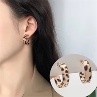 trend new leopard print earrings korea ins geometric resin earrings fashion simple jewelry earrings for women