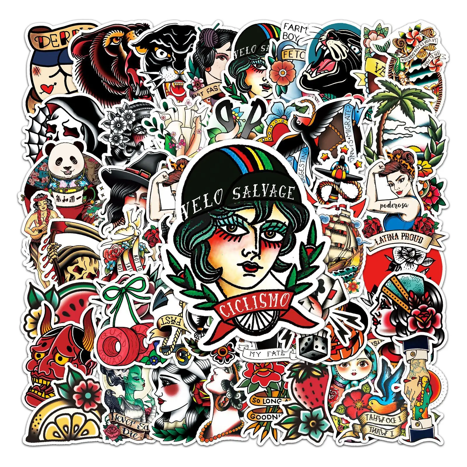 50 шт. Стикеры для ноутбука шлема с рисунком