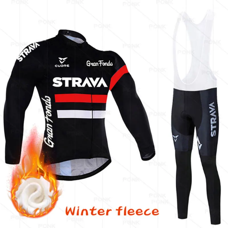 

2021 STRAVA зимний флисовый Мужской комплект для велоспорта, одежда для горного велосипеда, одежда для велоспорта
