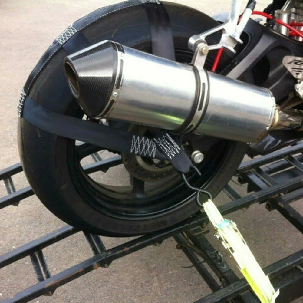 

Tire Bundle Universal Motorcycle Rear Wheel Handlebar Transport Bar Tie-Down Strap Motorbike Black With Locking Foldable