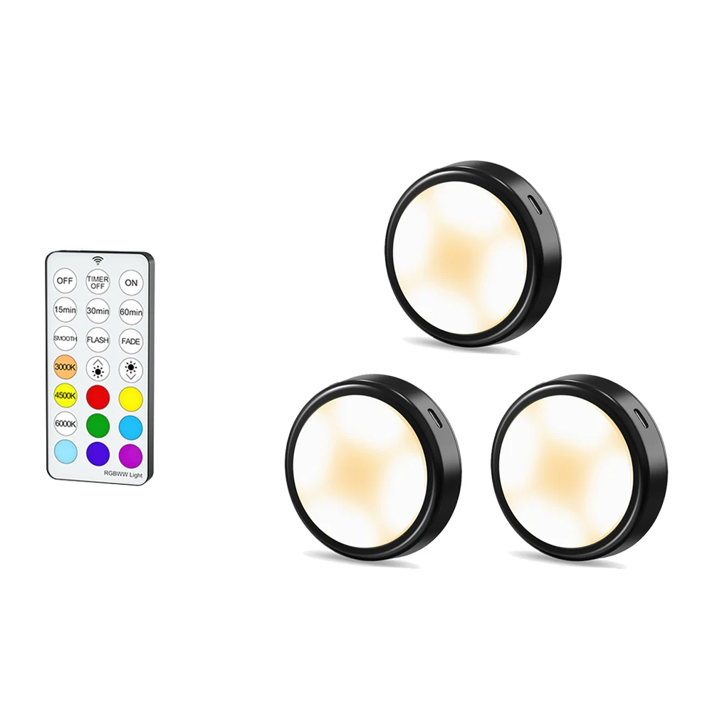 

CENFAYA RGB+CCT круглый светодиодный светильник под шкаф 3-6 шт.