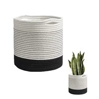 woven cotton rope plant basket for 30cm flower potstorage organizer basket with handles home decor