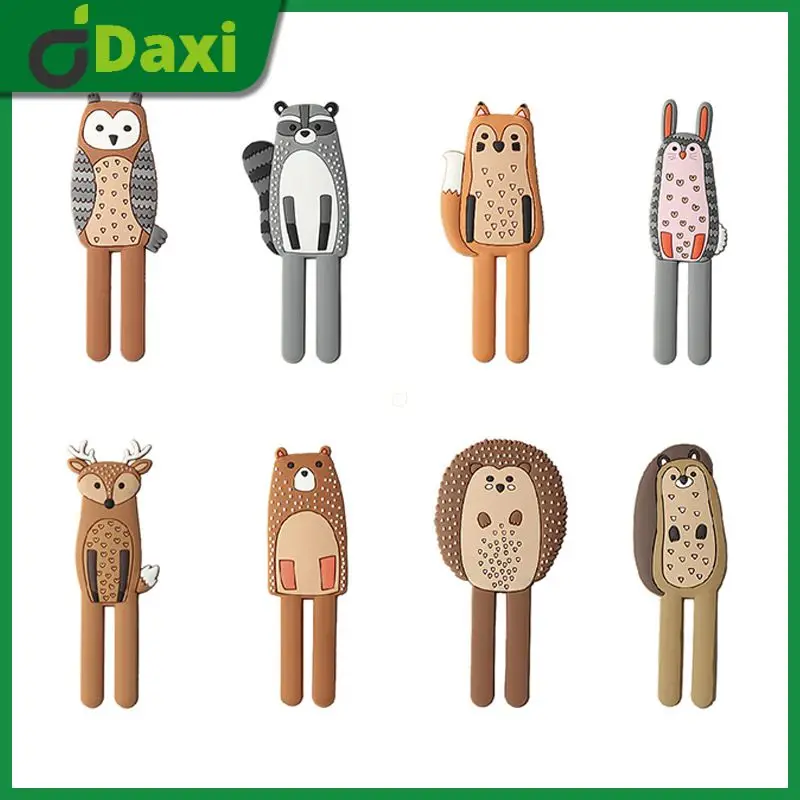 

Cute Animals Magnetic Hooks Removable Fridge Sticker Refrigerator Message Magnet Key Holder Non-marking Hooks Home Decoration