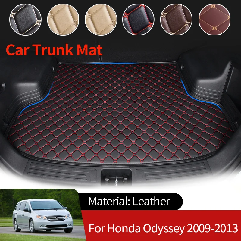

for Honda Odyssey RB1 2 2009~2013 Leather Car Boot Liner Cargo Rear Trunk Mats Luggage FLoor Tray Waterproof Carpet Accessories