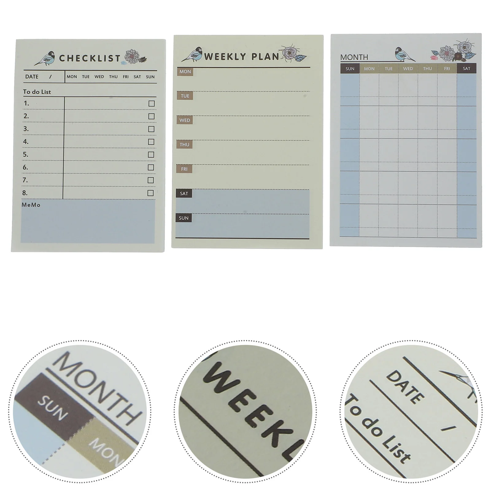 

6 Books Planner Memo Pads To-do List Notebook Planning Undated Weekly Paper Tear Tabs Schedule