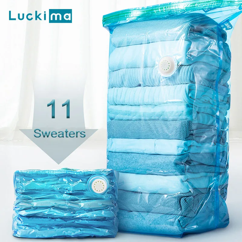 

Big Storage Bags Clothes Quilt Air Vacuum Bag Hand Compressed Space Saver Closet Organizer Clothing Compression Seal Packet