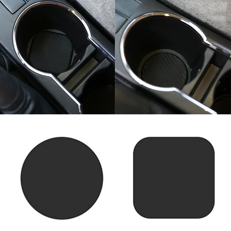 

Auto Car Vehicle Dashboard Water Cups Slot Non-Slip Carbon Fiber Look Mat Pads Car Accessories Interior For Car Mobile Phone